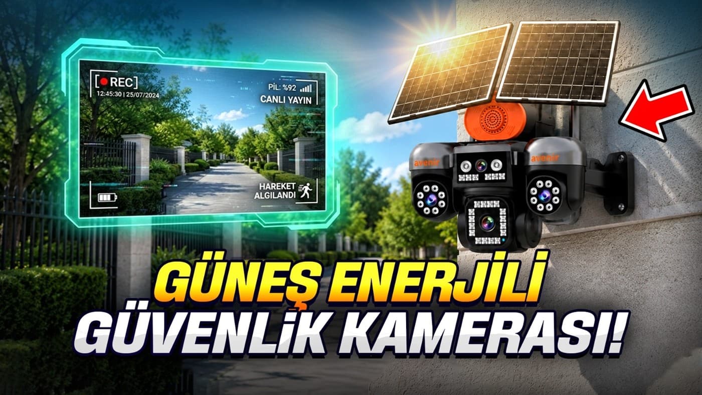 4 Kameralı Güneş Enerjili Sim Kartlı Güvenlik Kamerası İncelendi