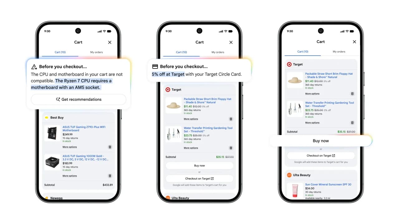 Google, Alışveriş Deneyimini Dönüştürecek Universal Cart Asistanını Tanıttı