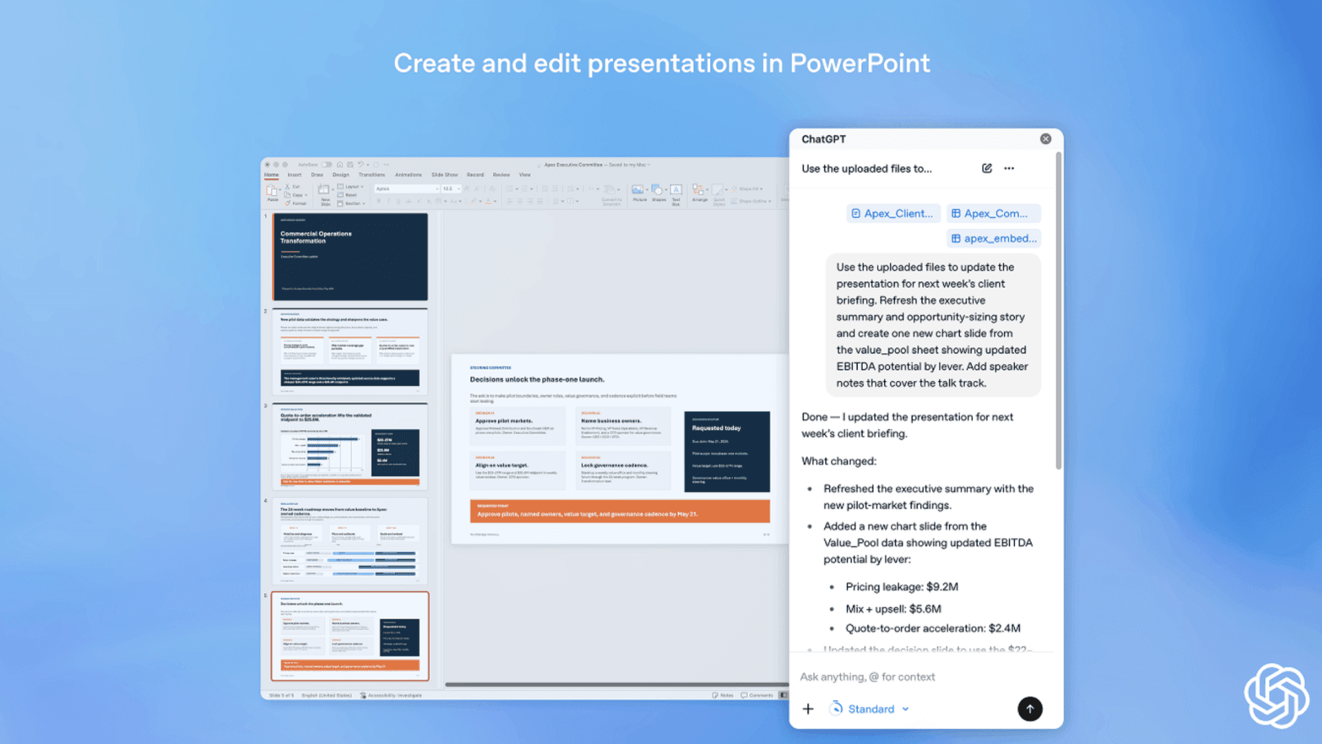 Microsoft PowerPoint için resmi ChatGPT eklentisi yayınlandı