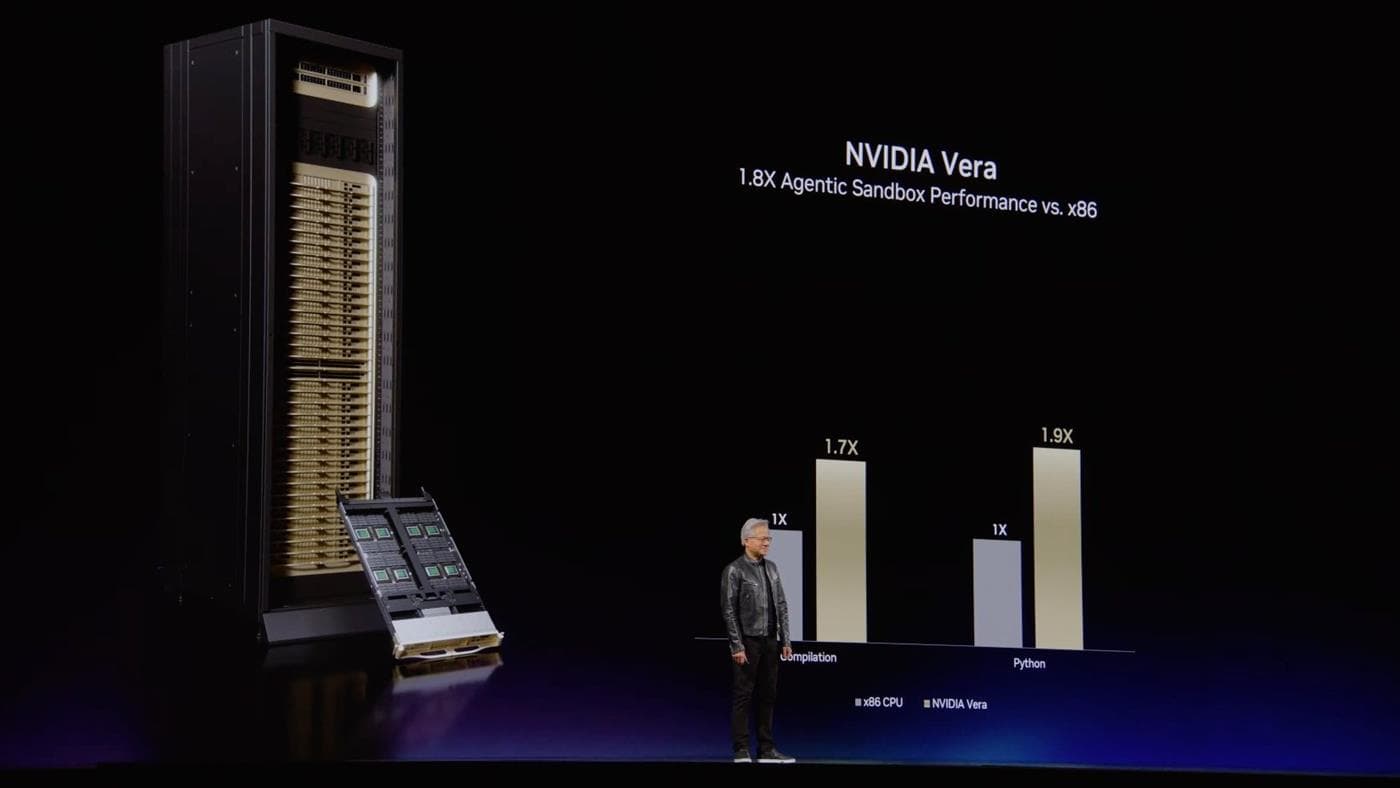 Nvidia Unveils Vera CPU Designed for AI Agents, Not Humans