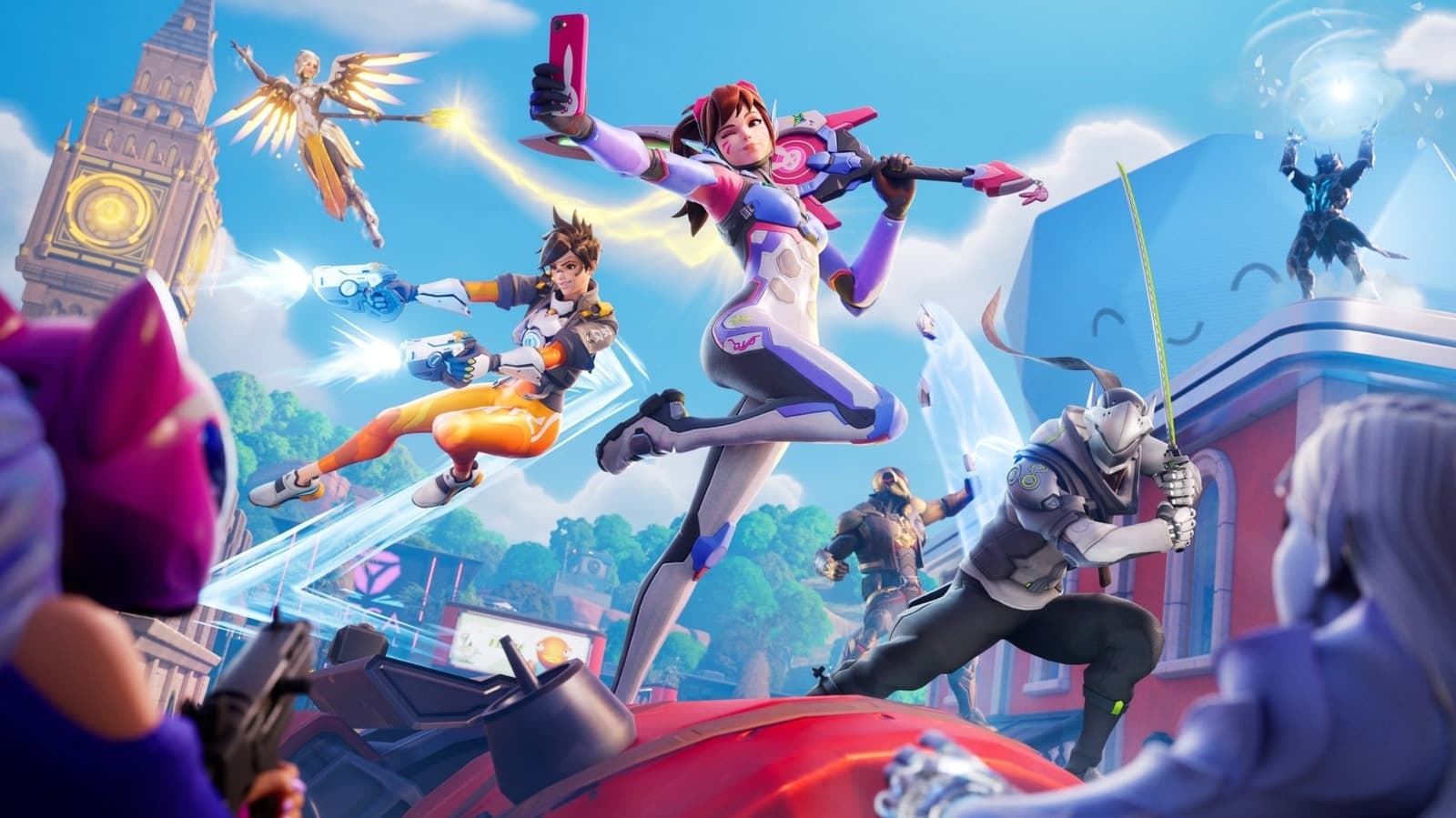 Overwatch Heroes Tracer and Sombra Join Fortnite in Epic Games Crossover