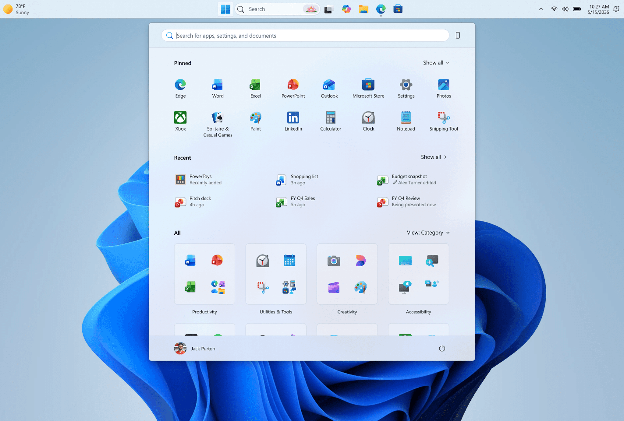 Windows 11 test sürümünde ayarlanabilir görev çubuğu ve yeniden boyutlandırılabilir Başlat menüsü